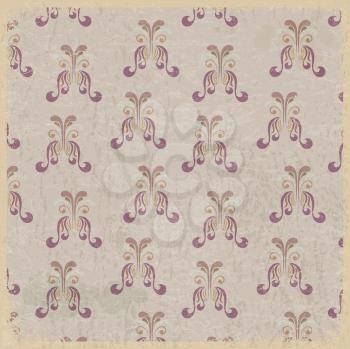 Abstract vintage background with floral elements