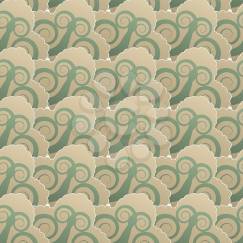 Seamless pattern with spiral elements