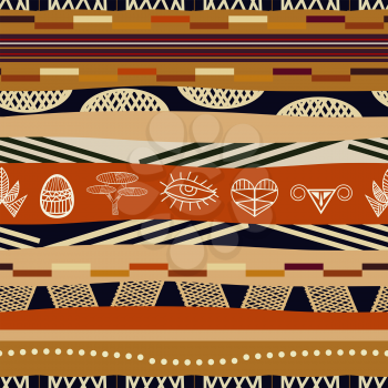 Seamless pattern with graphic elements. Tribal style