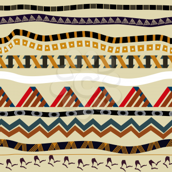 Seamless pattern with elements of ethnic style. Tribal