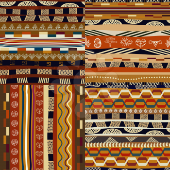Set of seamless traditional ethnic patterns