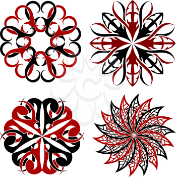 Set of round Tribal tattoo elements