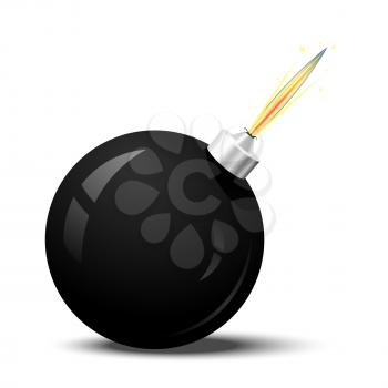 Cartoon image of a round bomb