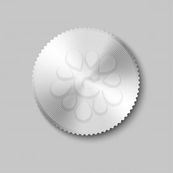 Royalty Free Clipart Image of a Grey Button