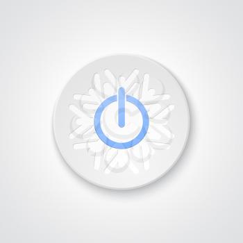 Abstract power button on the snowflake