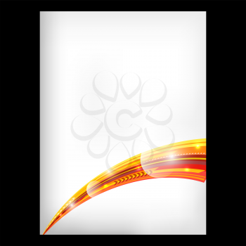 Abstract orange background with a curved element