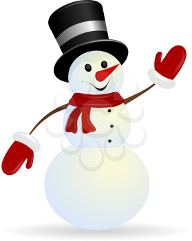 Jolly Christmas snowman on a white background