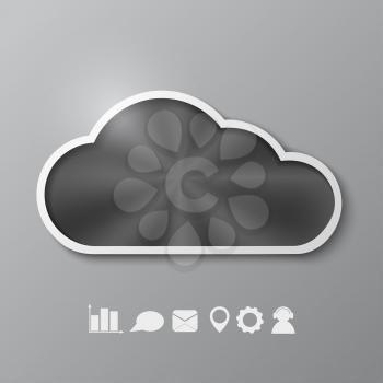 Abstract background with a metallic cloud - storage for infographics