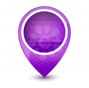 Purple round 3D map pointer