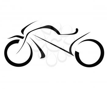 Silhouette of a motorcycle on a white background
