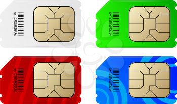Set of color SIM cards
