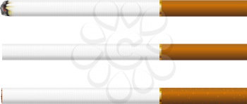 Cigarettes on a white background