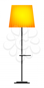 Yellow floor lamp on a white background
