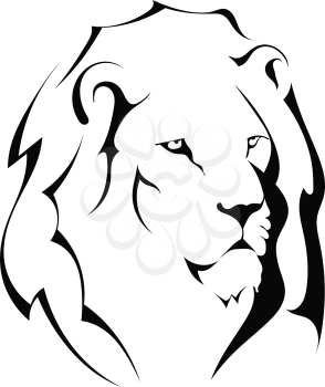 Lion head on a white background. 