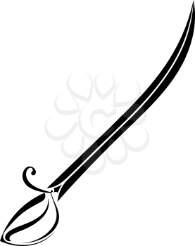 Silhouette of a pirate sword on a white background