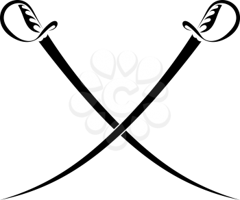Crossed swords on a white background