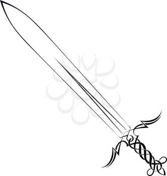 Tattoo sword on a white background