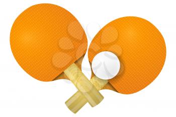 Two racket for table tennis on a white background