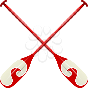 Professional red canoe oars