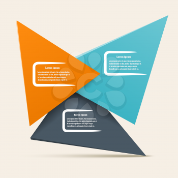Infographic design with triangles of different colors. Vector illustration for your website.