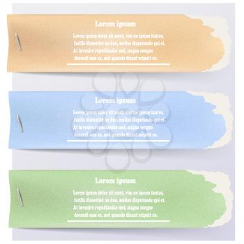 Abstract color paper banners for infographic staples. Vector illustration