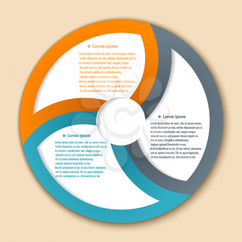 Color banners as a an element of the circles for infographics. Template for your design. Vector illustration