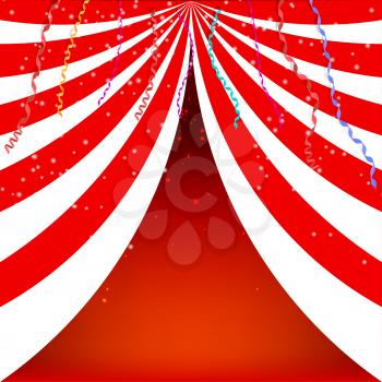 Background circus poster with serpnatinom and confetti. Vector illustration.