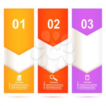 Set of bright banners on white background with template instructions