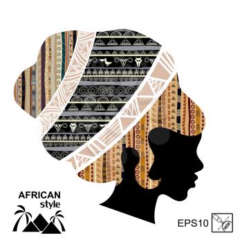 Silhouette of the head of an African woman