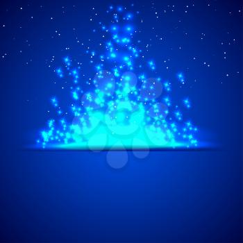 Blue background with lights and stars. Vector illustrations