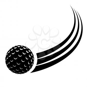 Black silhouette of the ball for field hockey with a trace. Vector illustration