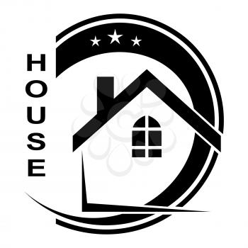 Logo of the house isolated on white background. Family. Vector illustration. 