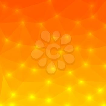 Orange background polygon style. Vector illustration. 