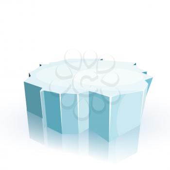 Floe isolated on a white background. Winter. Vector illustration.