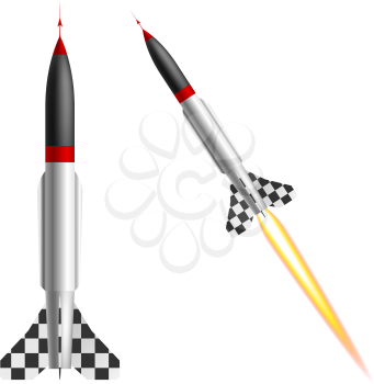 Rockets on a white background. Vector illustration