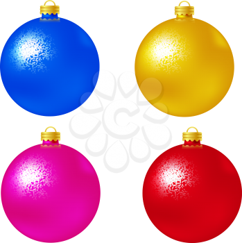 Set Christmas balls on white background. Vector illustration