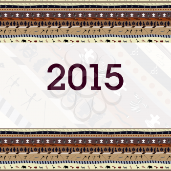 Cover your calendar designed in the style of Tribal. 2015. Ethno. Vector illustration.