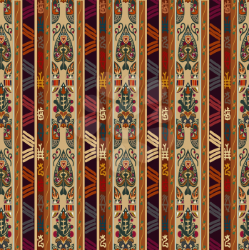 Seamless ethnic pattern with abstract flowers fantastic. Tribal texture. Decor for your design. Oriental style