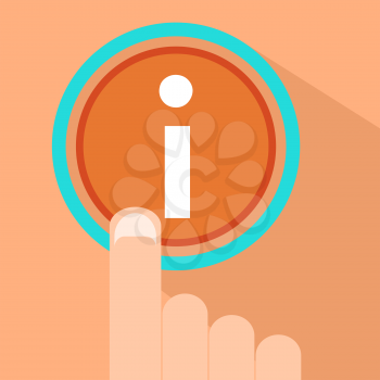 Flat button with your finger, and the button. Option selection. Flat icon for web and mobile