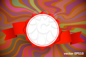 Multicolor  background with curved beams and with a circular design element. Vector illustration.