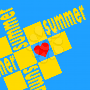 Yellow design element like summer on a blue background Vector illustration.