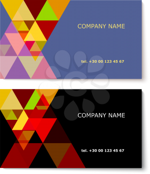 Two business card on a white background. Vector illustration