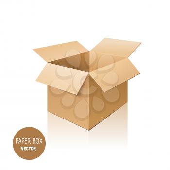 Cardboard box isolated on white background. Vector illustration.