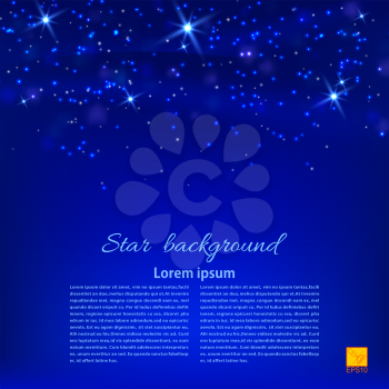 Blue abstract background with stars. Desktop Wallpaper or design element. Vector illustration