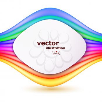 Color background with colored stripes and shapes for text. Vector illustration