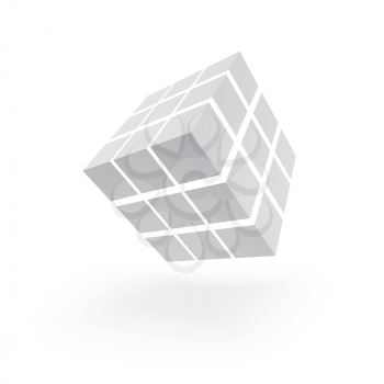 Abstract background with a gray cube. Vector illustration