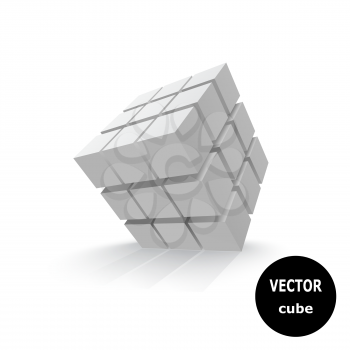 Abstract gray cube. Vector illustration
