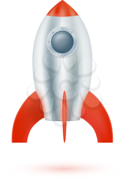 Space rocket on a white background. Vector illustration