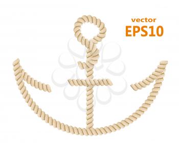 Marine anchor rope. Design element. Vector illustration