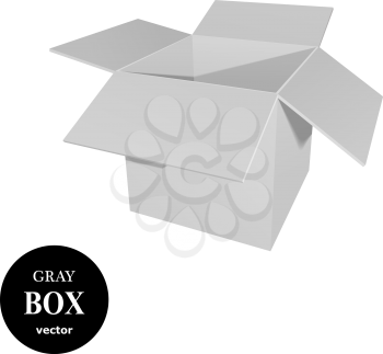 Gray cardboard box isolated on white background. Vector illustration. EPS10